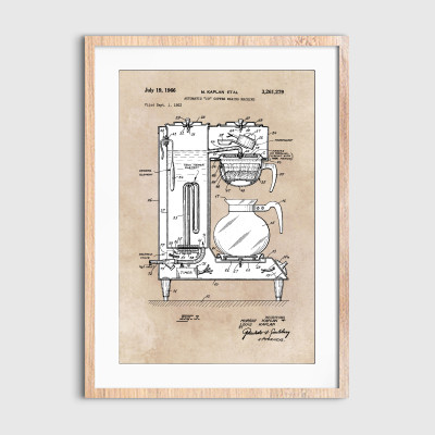Patent Art Kaplan 1966 Automatic Coffe Making Machine